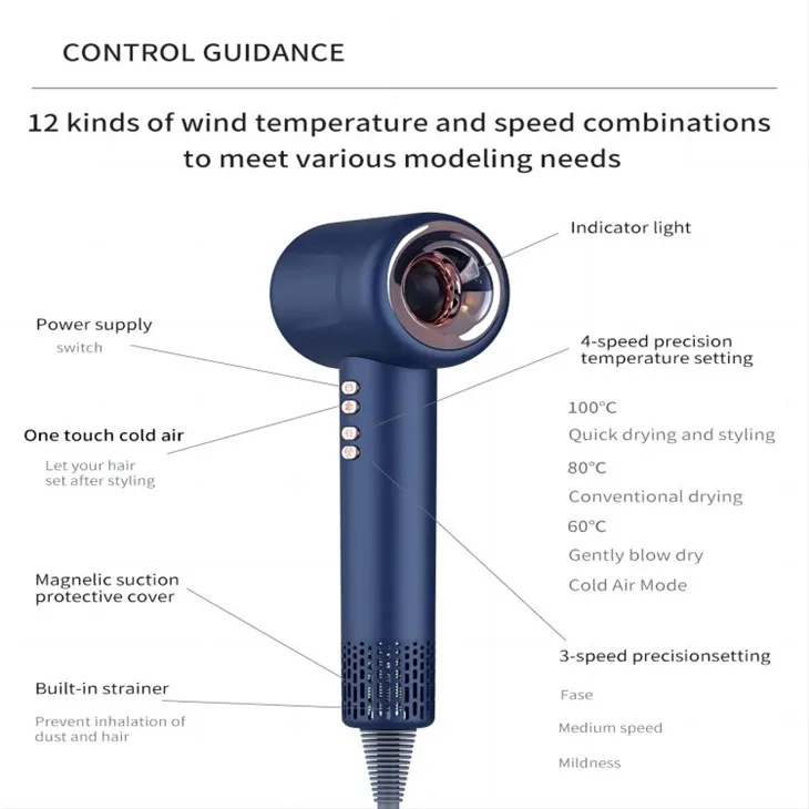 Hajszárító digitális hőmérséklet-szabályozással